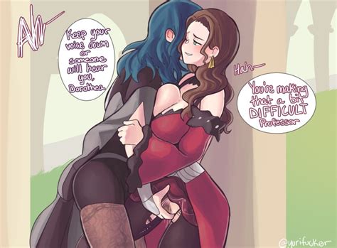 Rule 34 2girls Blue Eyes Blush Breast Squeeze Breast Squish Breasts Brown Hair Byleth Fire