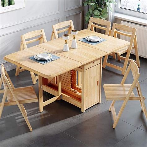 Butterfly Folding Dining Set Folding Expandable Drop Leaf Table Space