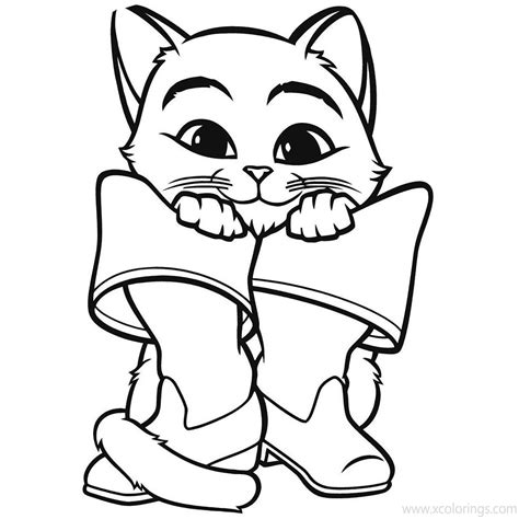 Shrek Puss In Boots Coloring Pages