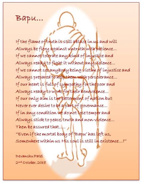 Poem On Gandhiji In English
