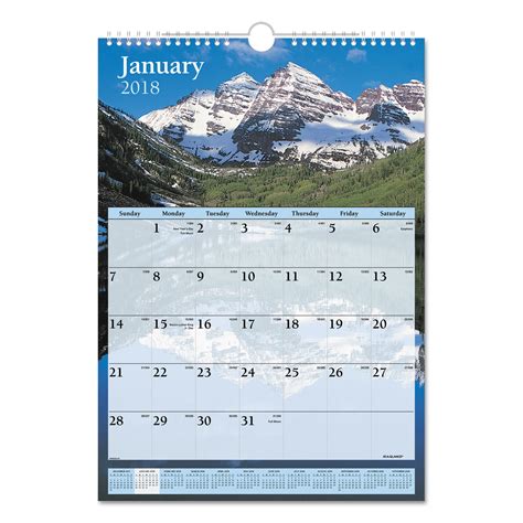 At A Glance® Scenic Monthly Wall Calendar 12 X 17 2018 National