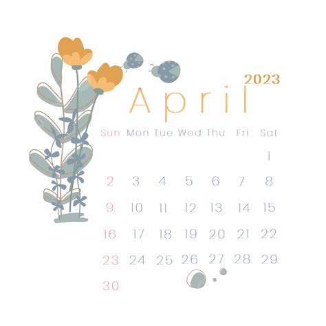 Beautiful Calendar April 2023 Beautiful Calendar April 2023 Png