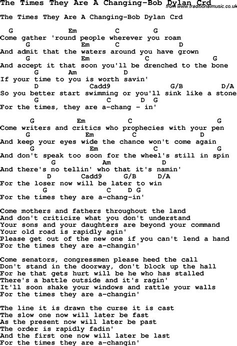 Bob Dylan Lyrics Change