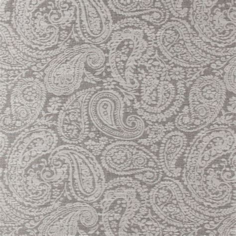 Sterling Gray Paisley Damask Upholstery Fabric By The Yard M8426