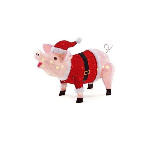 Free shipping on all orders over $35. 38' Lighted Whimsical Acrylic Pig with Santa Suit Yard ...