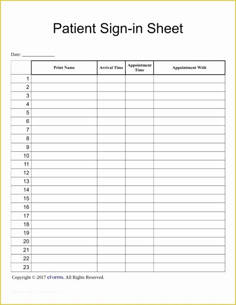 Patient Sign In Sheet Template Free Of Patient Sign In Sheet X New