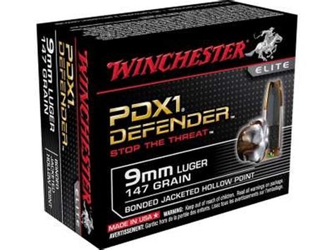 Winchester 9mm Defender 9mm 147gr Bonded Hollow Point Ammunition 20rd