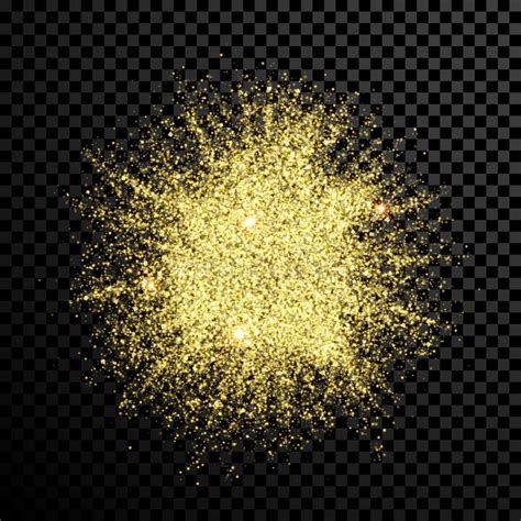 Gold Glitter Powder Shining Sparkles On Vector Transparent Background