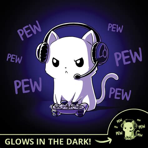 Pew Pew Kitty Glow Funny Cute And Nerdy Shirts Teeturtle