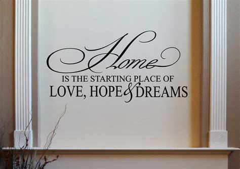 Home Is The Starting Place Of Love Hope Dreams Wall Decal With Custom Color Choice Vinyl Wall