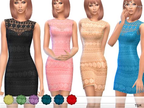Crochet Panel Dress By Ekinege At Tsr Sims 4 Updates