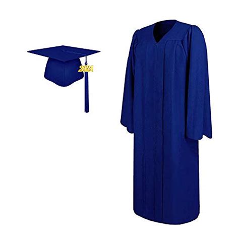 2021 Matte Adult Graduation Gown Cap Tassel Set Royal Blue Pricepulse