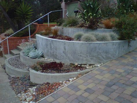 Concrete Curved Planter Boxes Outdoor Landscaping Garden Landscape
