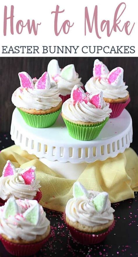 Vanilla Easter Bunny Cupcakes W Marshmallow Ears Tastes Of Lizzy T