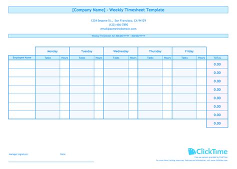 Free Weekly Timesheet Template For Multiple Employees Download