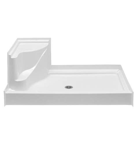 Aquatic W6034apanb 60 Rectangular Shower Base With Integral Tiling Flange And Seat
