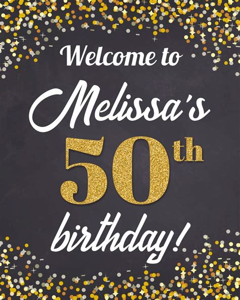 Birthday Welcome 50th Birthday Sign Printable Welcome Sign Etsy