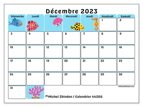 Calendrier Décembre 2023 à Imprimer “442ds” Michel Zbinden Ca