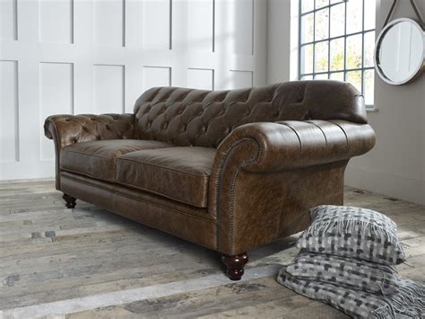 Vintage Brown Leather Sofa Arundel Chesterfield Sofas