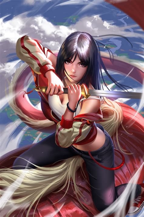 Long Hair Liang Xing Liang Xing Artwork Kamado Nezuko Kneeling