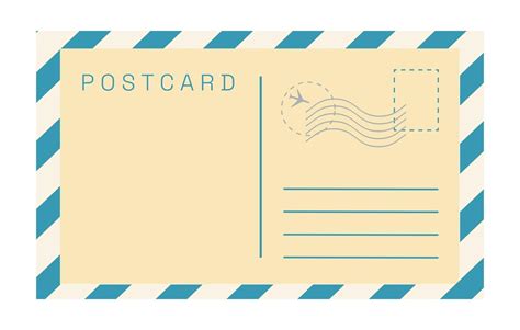 Vector Vintage Postcard Template Isolated Empty Retro Post Card