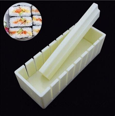 10pcs Set Plastic Sushi Roll Mold Diy Japanese Food Different Shape