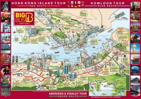 Big Bus Hong Kong Map Hong Kong Big Bus Tour Map China