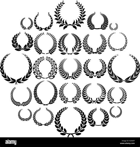 Laurel Wreath Icons Set Simple Illustration Of 25 Laurel Wreath Vector