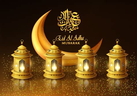 The phrase eid mubarak gets used a lot by muslims at this time, but what does the greeting mean, and is there a specific way to reply? eid al adha mubarak greeting card background 638092 Vector ...