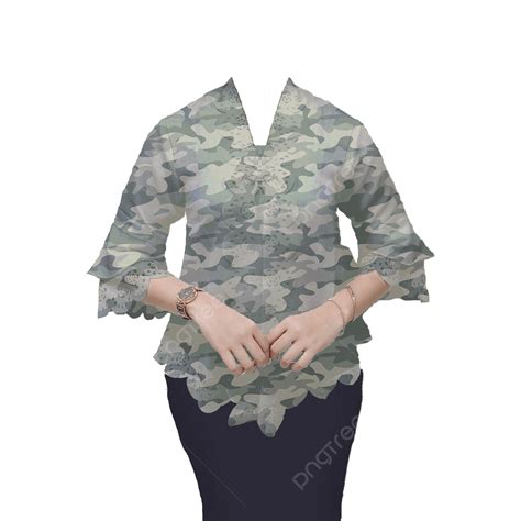 Photo Template For Womens Clothes Kebaya Army Motif Couple Uniforms