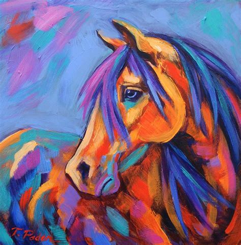 Colorful Horse Painting Colorful Horse Art Horse Canvas Painting