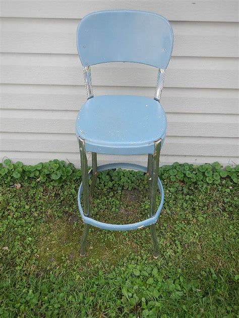 Free delivery and returns on ebay plus items for plus members. Vintage Metal Kitchen Chair Stool Seat Blue Rustic Plant ...