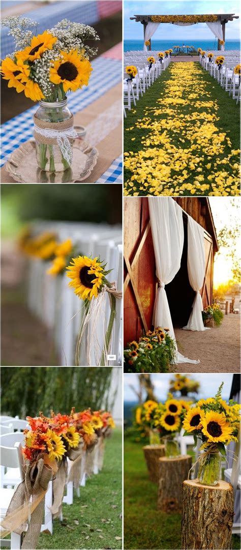 Rustic Weddings » 23 Bright Sunflower Wedding Decoration Ideas For Your