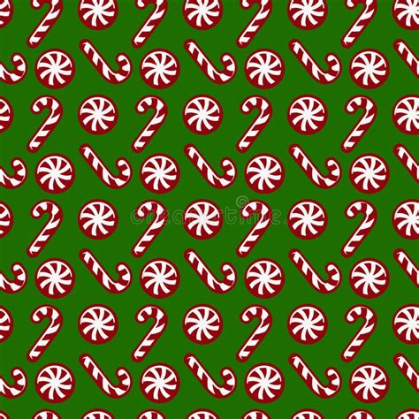 Seamless Pattern Christmas Candy Canes Stock Illustrations 1502
