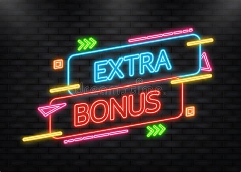 Neon Icon Extra Bonus Banner Product Advertising Web Design Stock