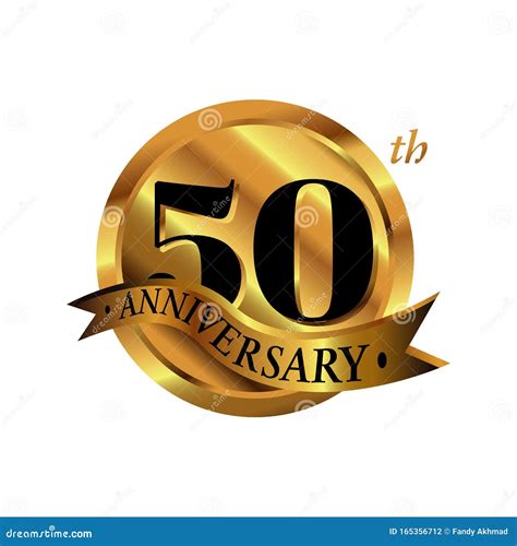 50th Anniversary Vector Logo Illustration 50 Years Golden Anniversary