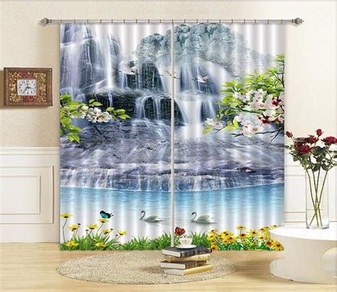 3d Waterfall Scenery 45 Curtains Drapes Waterfall Scenery Drapes