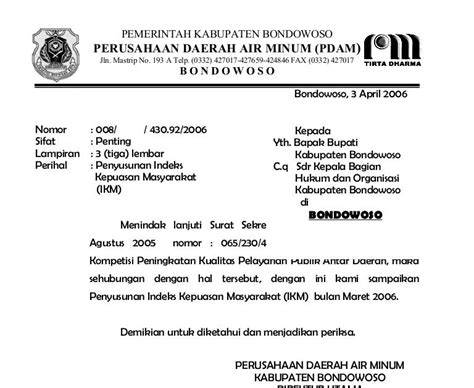 Contoh Surat Permohonan Pemasangan Pdam Perumahan Kumpulan Surat Penting