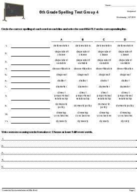 Th Grade Spelling Test Group Spelling Test Quickworksheets Hot Sex Picture