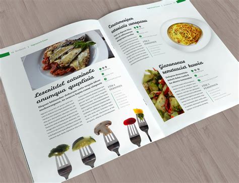 Deine zutaten für ein appetitbefeuerndes arrangement! Kochbuch und Rezeptbuch Vorlage - Designs & Layouts für InDesign