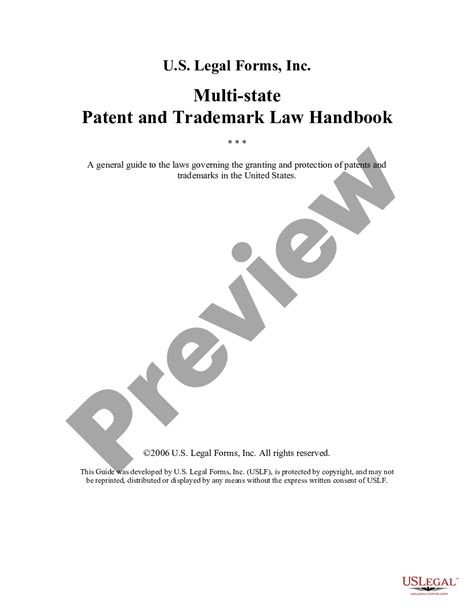 Massachusetts USLF Multistate Patent And Trademark Law Handbook Guide Patent Trademark US