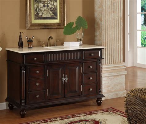 Vintage is often combines with rustic style to make it cozier, and such a vanity can fit not only a vintage bathroom but also a rustic one. Adelina 53 Inch Antique Solid Wood Bathroom Vanity - layjao