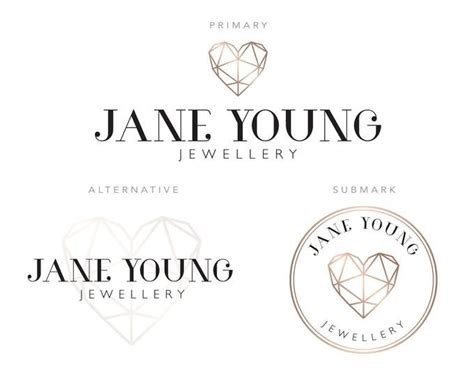 Jewelry Logo Design Diamond Premade Logo Package Rose