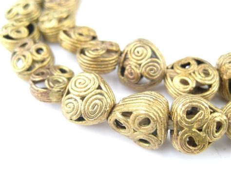 40 Beautiful African Filigree Beads Triangular Brass Beads Etsy