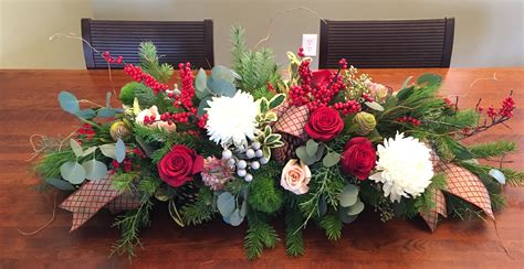Large Christmas Centerpiece ~ 36 Inches Long Brighter Day Floral Design