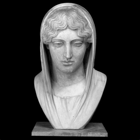 Reproduction De Sculpture Aspasie Ou Vesta Tête De Femme Voilée