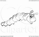 Worm Coloring Outline Inchworm Clipart Template Illustration Royalty Rf Visekart Printable Cute Cartoon Sheet Glow sketch template