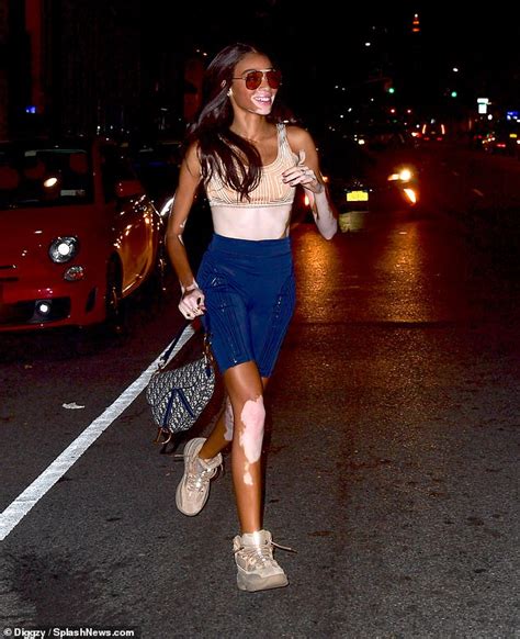 Winnie Harlow Exhibits Her Toned Abs In Nude Bralet As She Steps Out