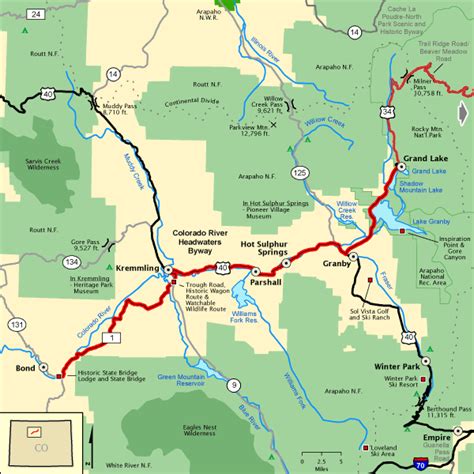 Colorado River Headwaters Byway Map Americas Byways Colorado