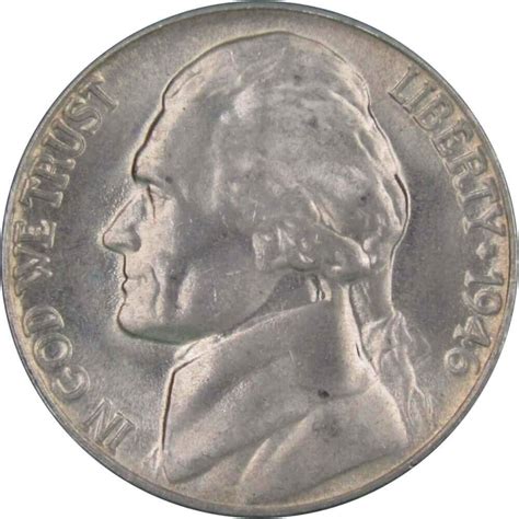 1946 D Jefferson Nickel 5 Cent Piece Bu Uncirculated Mint State 5c Us